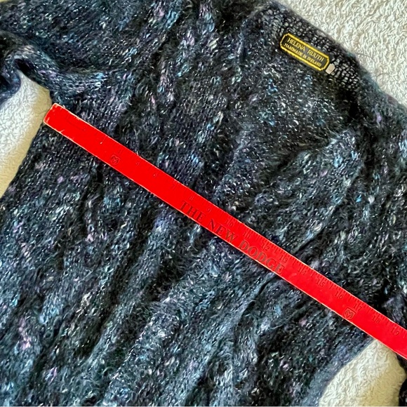 Handknit in Ireland Open Front Wool Mohair Blend Black Women's Cardigan - Picture 8 of 10